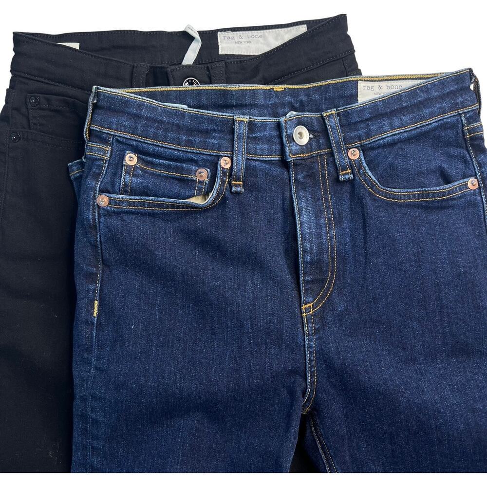 Rag & Bone Women's Jeans Bundle (2) Blue/Black Skinny Straight Leg Size 25